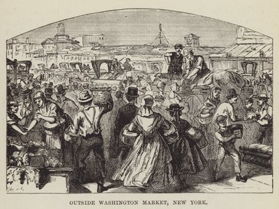 Utanför Washington Market, New York av George Augustus Sala