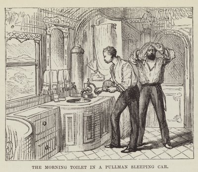 Morgontoaletten i en Pullman sovvagn av George Augustus Sala