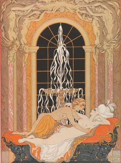 Illustration till epistolärromanen Dangerous Liaisons Dangerous Liaisons, 1934. av George Barbier