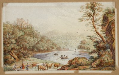 Brougham Castle, Westmoreland av George Baxter