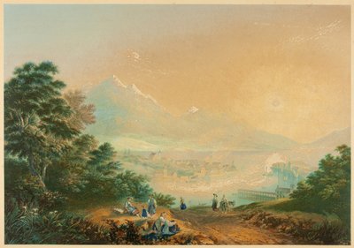 Vierwaldstättersjön, Schweiz av George Baxter