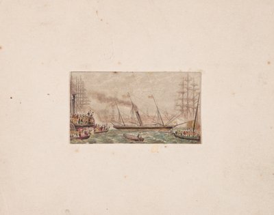 Nålboxtryck: The Royal Fleet in Kilkenny Bay, 1850. av George Baxter