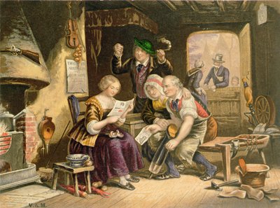Nyheter hemifrån, 1854 av George Baxter