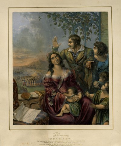 Pomare, drottning av Tahiti, den förföljda kristna, av George Baxter, 1845, British Museum av George Baxter