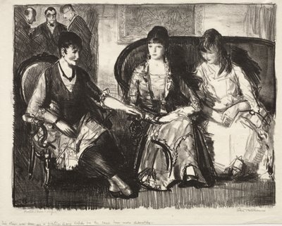 Elsie, Emma och Marjorie, Första stenen av George Bellows