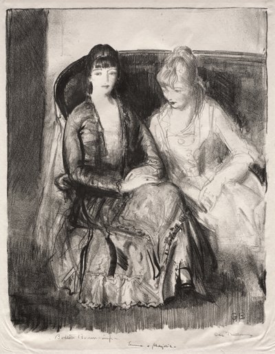 Emma och Marjorie på en soffa av George Bellows