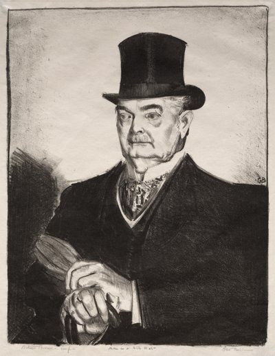 Man med sidenhatt av George Bellows