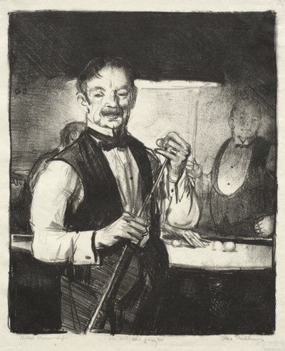 En äldre biljardspelare av George Bellows