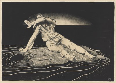 På en flotte av George Bellows