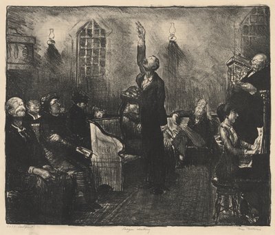 Bönemöte, Första stenen av George Bellows