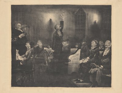Bönemöte, andra stenen av George Bellows