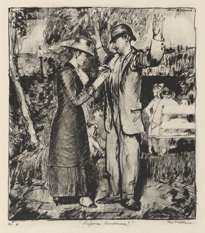 "Gör er redo, Amerika!" av George Bellows