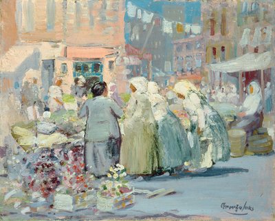 Spring Morning, Houston och Division Streets, New York av George Benjamin Luks