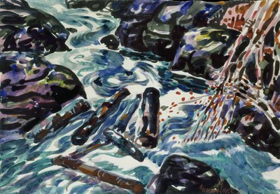 The Brook, Nova Scotia (akvarell och penna på papper) av George Benjamin Luks