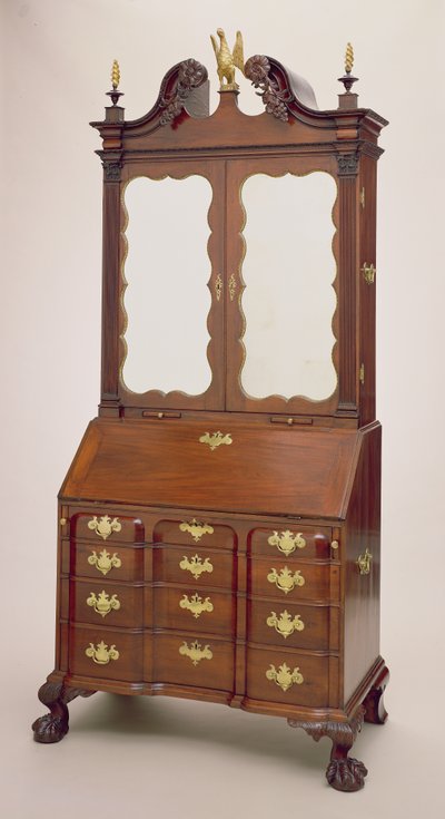 Alsopsekreteraren, 1770-76 (förgylld mahogny, furu och spegel) av George Bright
