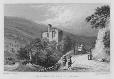 Okehampton Castle, Devon (gravyr) av George Bryant Campion
