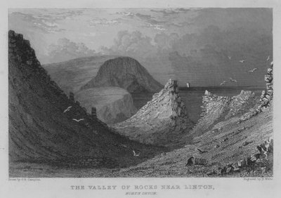The Valley of Rocks nära Linton, North Devon (gravyr) av George Bryant Campion
