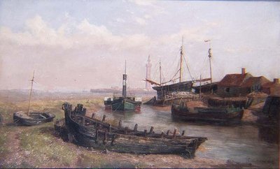 Mynningen av floden Freshney, nära Grimsby, Lincolnshire av George Cammidge