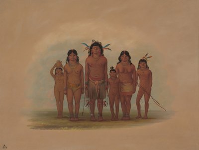 En Connibo indisk familj, 18541869. av George Catlin