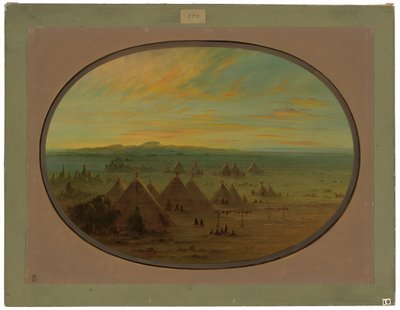 En kråkby vid laxfloden av George Catlin