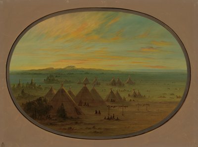 En kråkby vid laxfloden, 18551869. av George Catlin