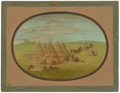 En liten Sioux-by av George Catlin