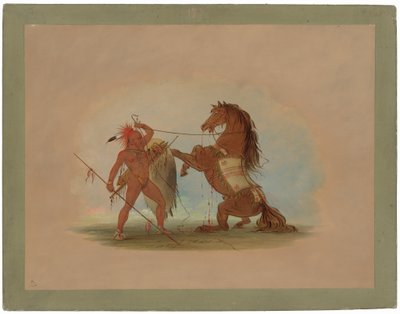 En Pawnee-krigare som offrar sin favorithäst av George Catlin