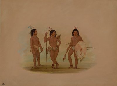 En Puelchee-hövding och två unga krigare, 18541869. av George Catlin