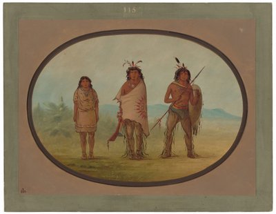 En Yuma-hövding, hans dotter och en krigare av George Catlin