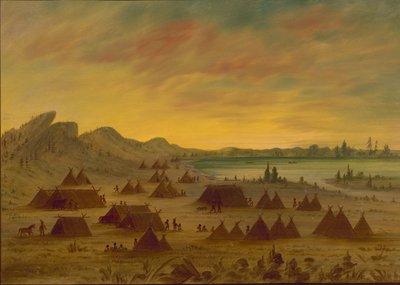 An Apachee Village, 18551869. av George Catlin