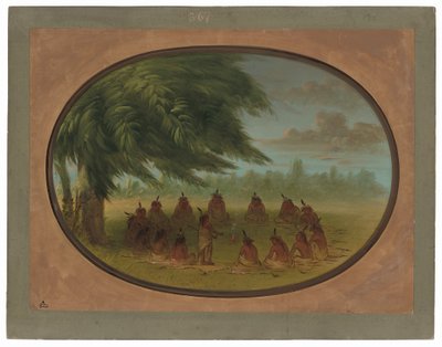 Ett indiskt råd - Sioux av George Catlin