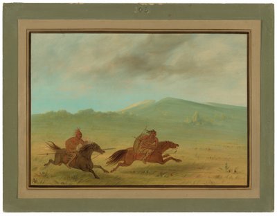 En Osage-indian som förföljer en Camanchee av George Catlin