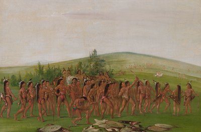 Bågskytte i Mandan av George Catlin