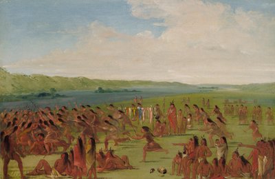 Kvinnornas bollspel, Prairie du Chien, 1835-1836. av George Catlin
