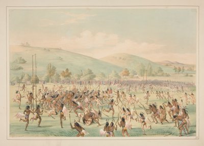 Bollspel, pl. 23 från North American Indian Portfolio av George Catlin