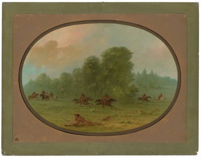 Strid mellan Jiccarilla Apachees och Camanchees av George Catlin