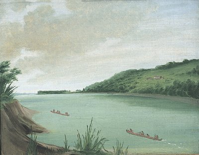 Belle Vue, indianbyrå tillhörande Major Dougherty, 870 miles ovanför St. av George Catlin