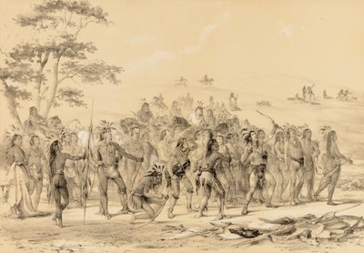 Braves skytte med pilar - en tävling - nr 24 av George Catlin