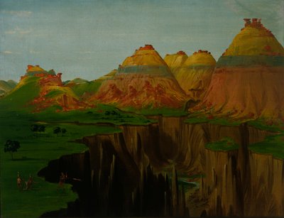 "Brick Kilns", Clay Bluffs 1900 miles ovanför St. Louis av George Catlin
