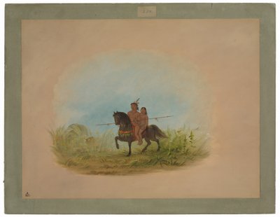 Brudpar på hästryggen - Connibo av George Catlin