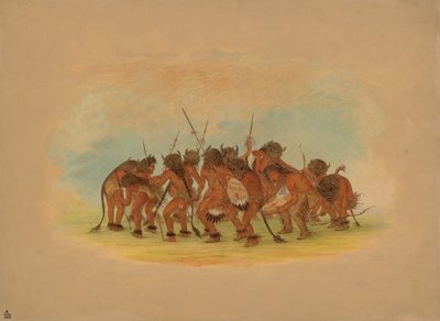Buffeldans - Mandan, 1861. av George Catlin