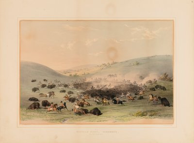 Buffalo Hunt Surround--nr 9 av George Catlin