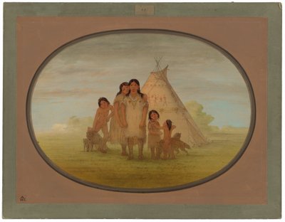 Comanche Chiefs Children och Wigwam av George Catlin