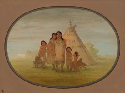 Comanche Chiefs Children and Wigwam, 18611869. av George Catlin