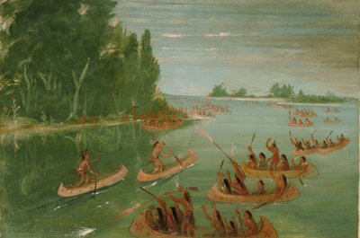 Kanotlopp nära Sault Ste. Marie, 1836-1837. av George Catlin