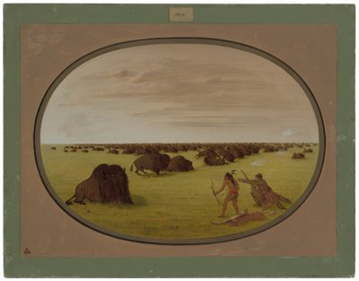 Catlin och Indian Attacking Buffalo av George Catlin
