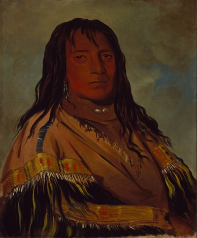 Chá-tee-wah-née-che, No Heart, hövding för Wah-ne-watch-to-nee-nah-bandet av George Catlin