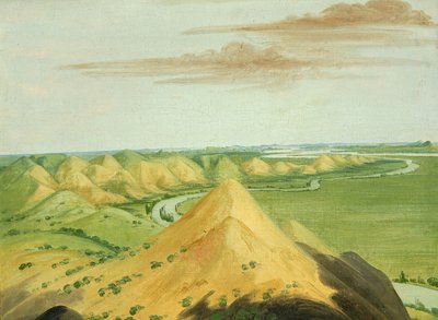 Clay Bluffs, 20 mil ovanför Mandans av George Catlin
