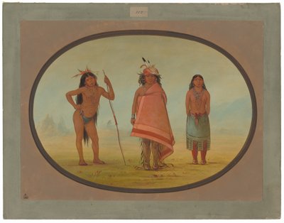 Cochimtee chef, hans fru och en krigare av George Catlin