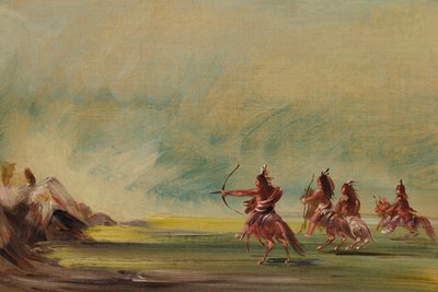 Comanche ger pilar till Medicine Rock av George Catlin